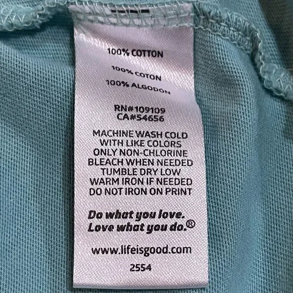 Life Is Good Crusher Tee Womens Long Sleeve Tee Size Small S Green V-Neck Shirt - Picture 9 of 10